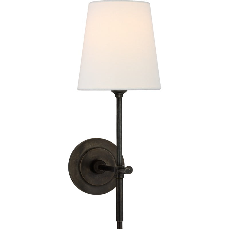 Belarion - Brass Fabric Tapered Shade Wall Sconce