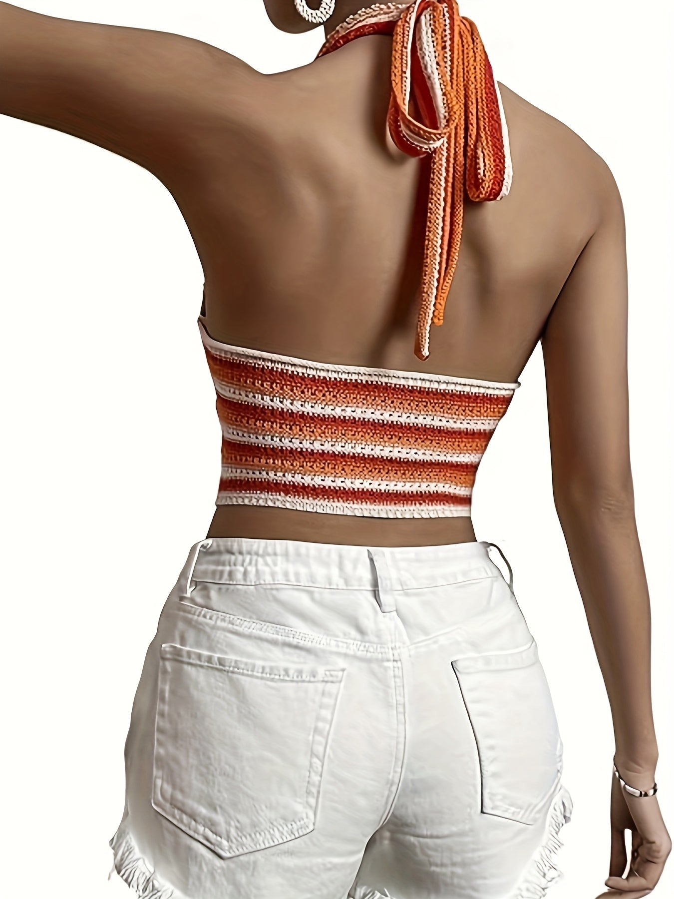 Eleanor | Holiday Striped Halter Top 