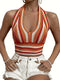 Eleanor | Holiday Striped Halter Top 