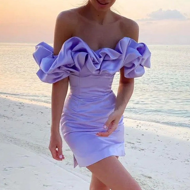 Estelle - Satijnen Off-Shoulder Jurk