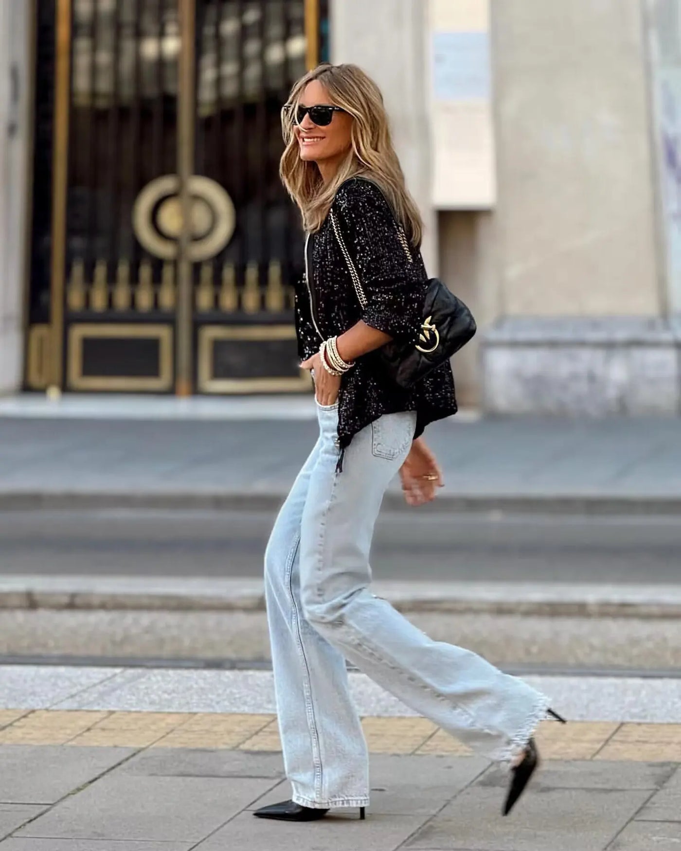 Lisandra - Glamorous Sequin Coat for Women 