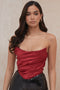 Giacinta - Elegant Red Draped Taffeta Corset