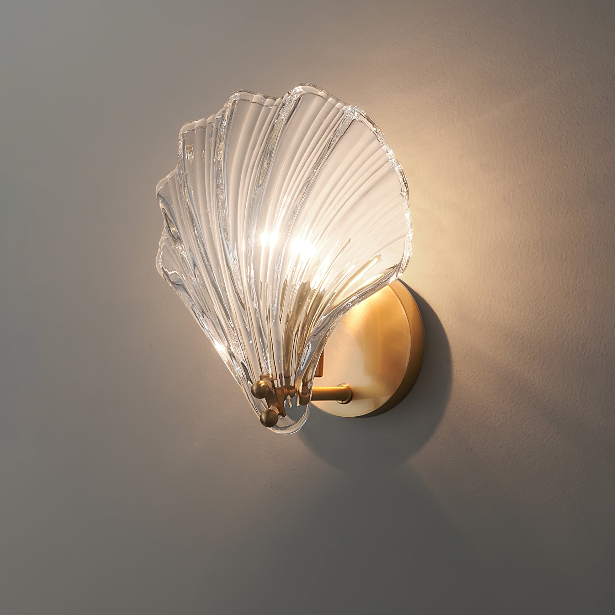 Coman - Brass LED Shell Wall Sconce
