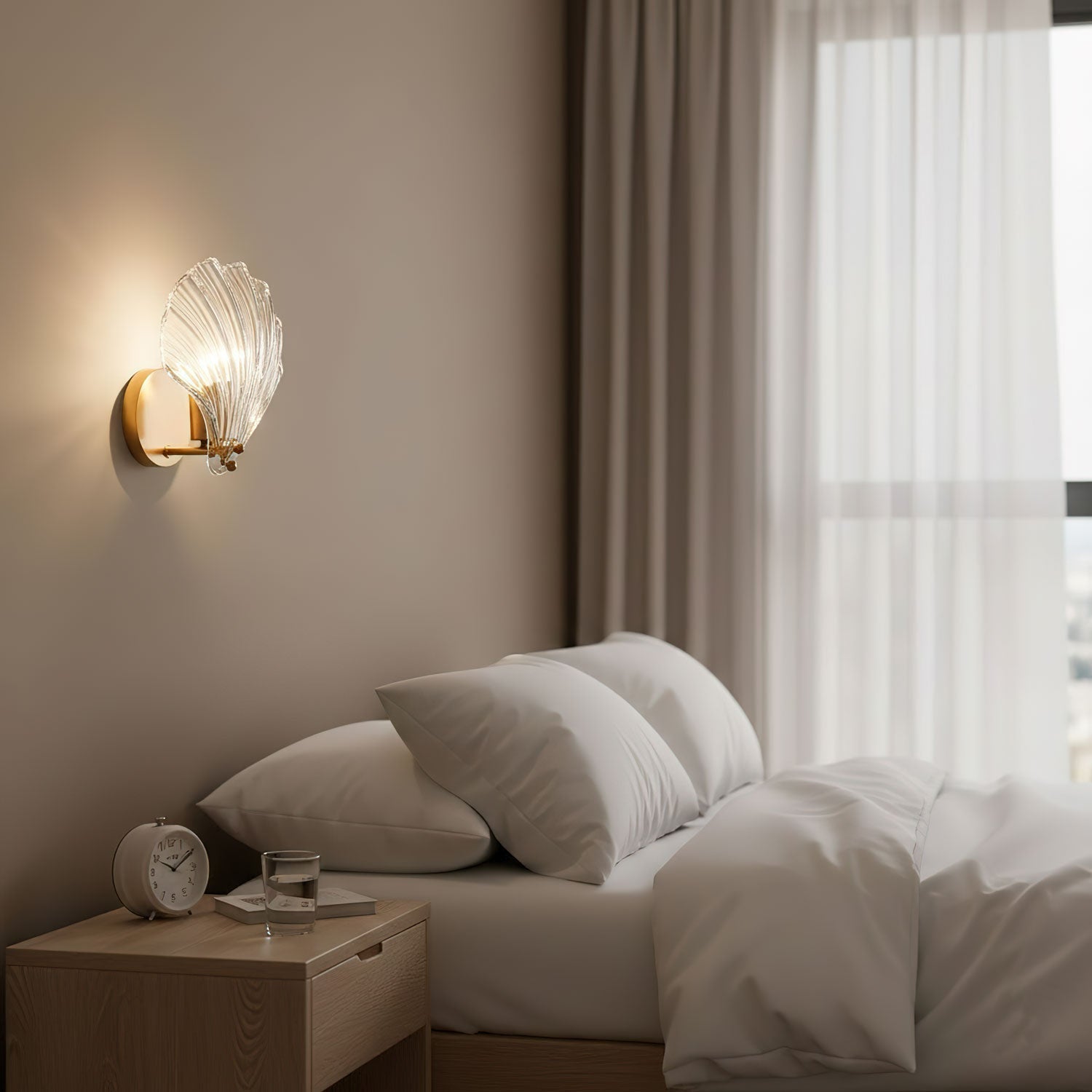 Coman - Brass LED Shell Wall Sconce