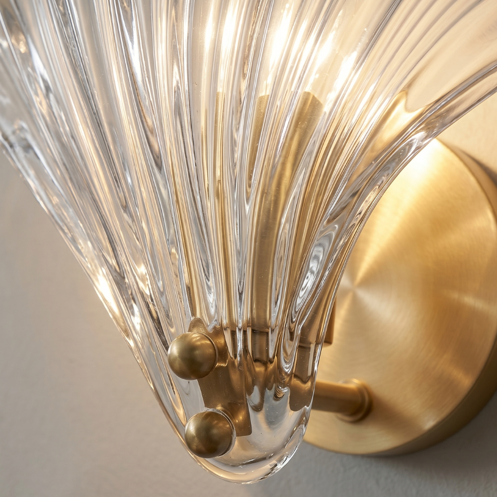 Coman - Brass LED Shell Wall Sconce