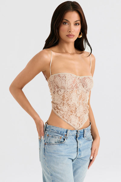Helisette - Elegant Lace Bustier Top