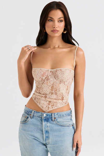 Helisette - Elegant Lace Bustier Top