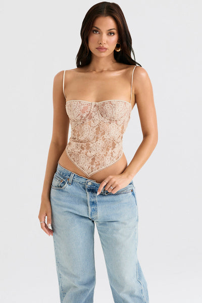 Helisette - Elegant Lace Bustier Top