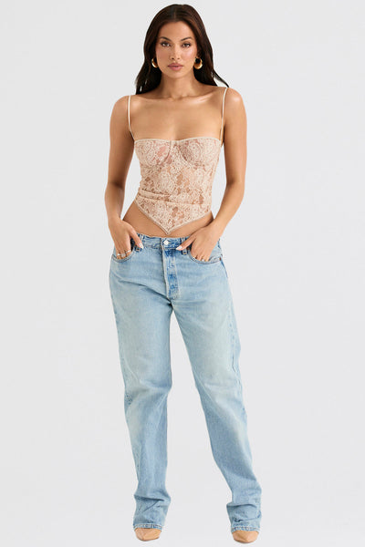 Helisette - Elegant Lace Bustier Top