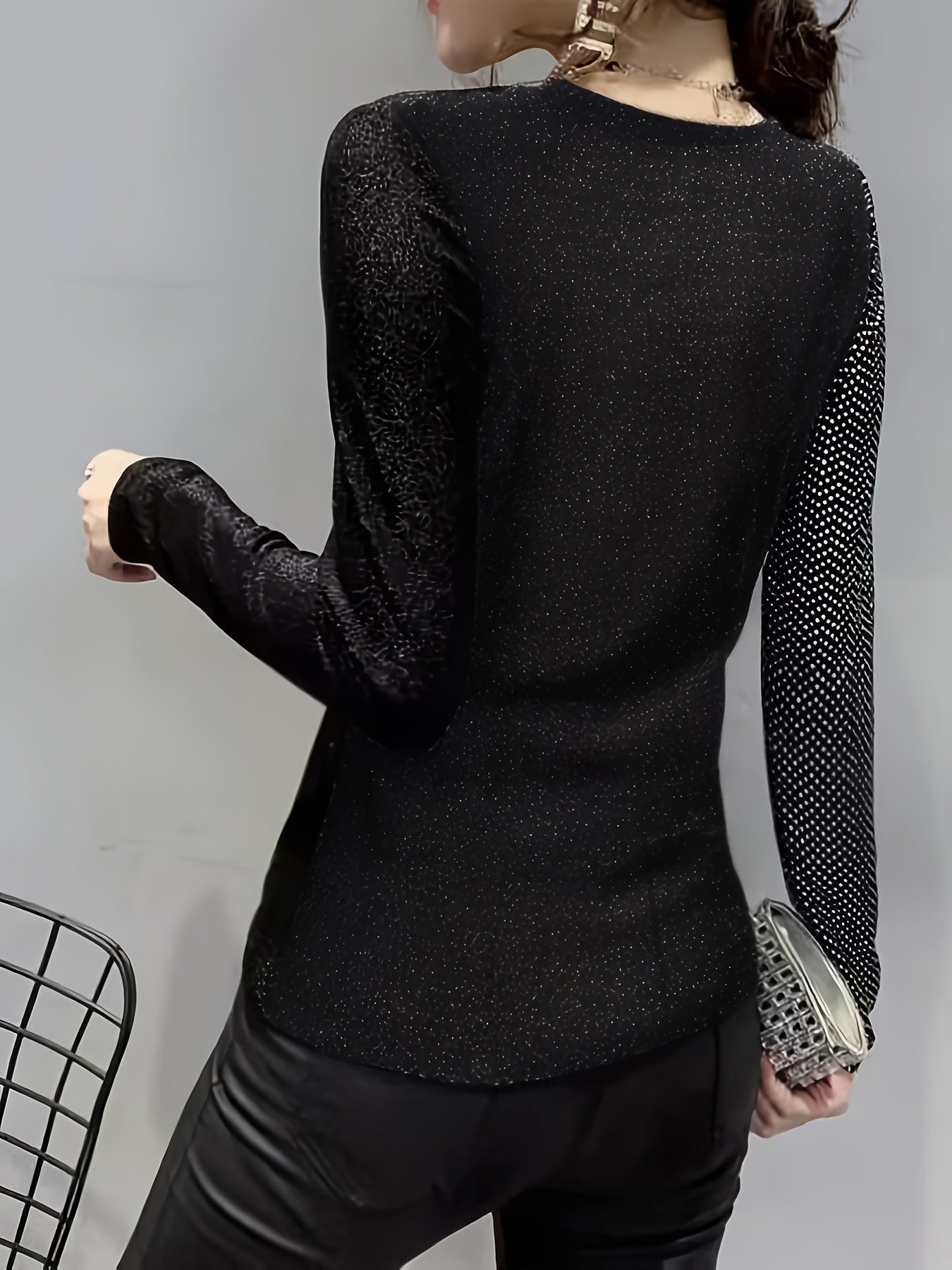 Eliana | Elegant Sequin V-Neck Top with Buckle