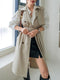Elina | Elegant Long Trench Coat Vest with Waistband for Women 