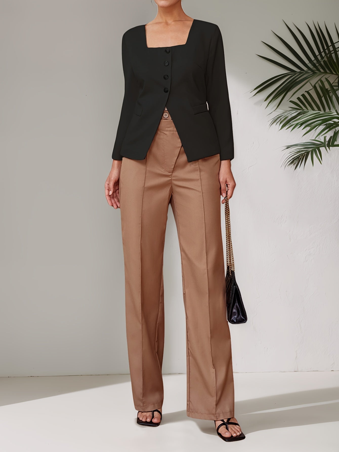 Elodie | Elegant Fitted Blazer with Square Neck