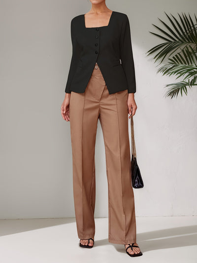 Elodie | Elegant Fitted Blazer with Square Neck