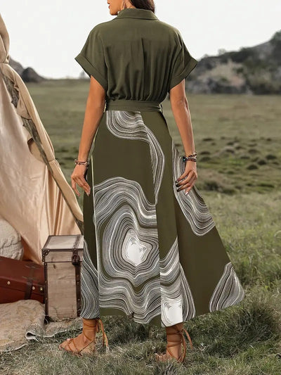Emilia | Elegante Maxi Jurk met Moderne Print