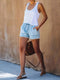 Emily | Casual Light Blue Denim Shorts for Women 