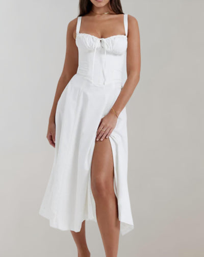 Jessica - casual bloemrijk chic korsetjurk