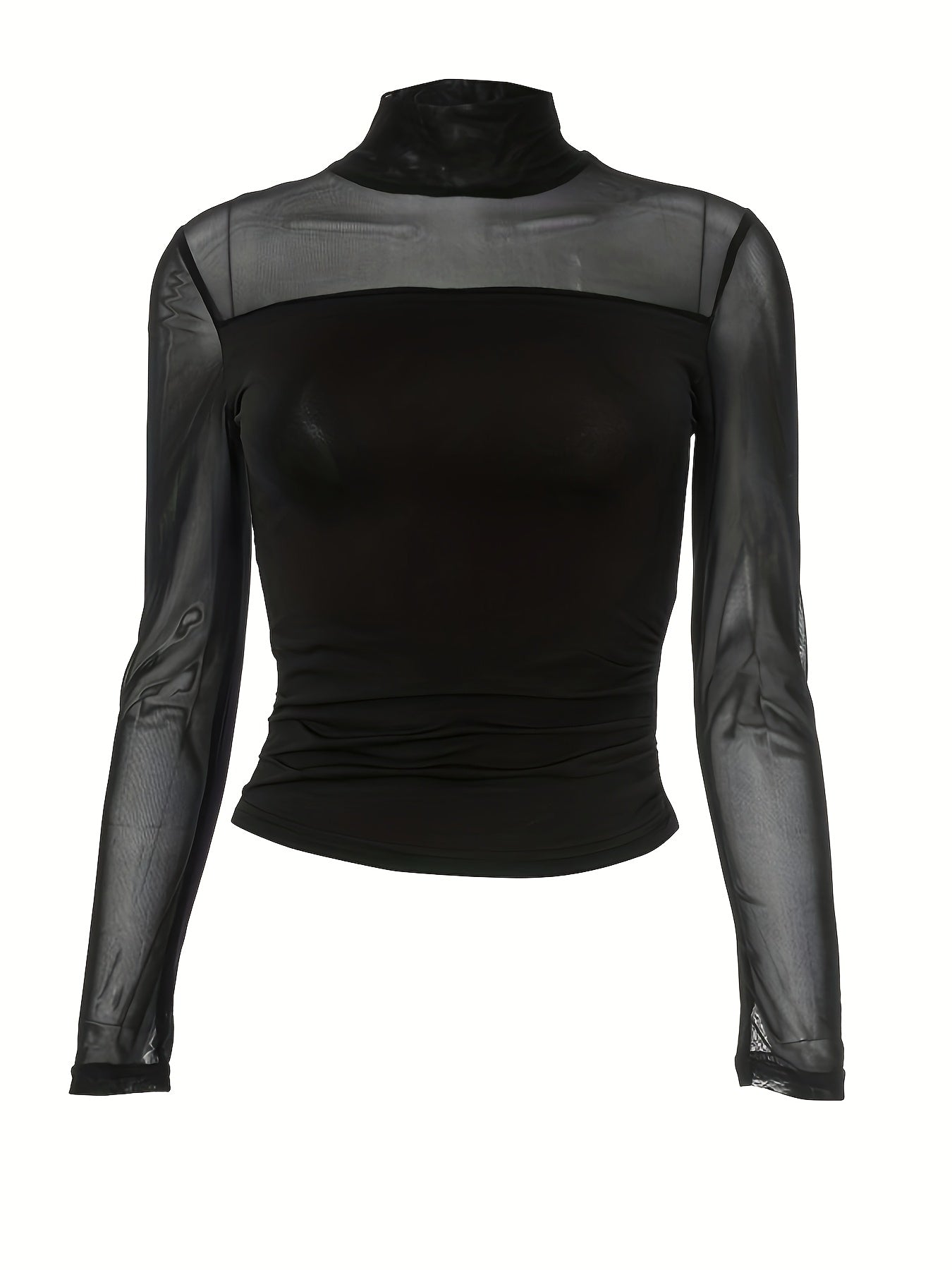 Emma | Long Sleeve Crop Top with Mesh Detail 