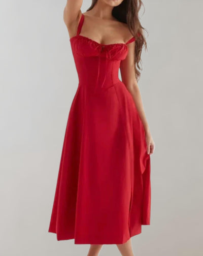 Jessica - casual bloemrijk chic korsetjurk