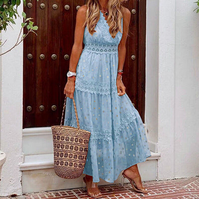 Marley - Stijlvolle Kanten Boho Maxi Jurk