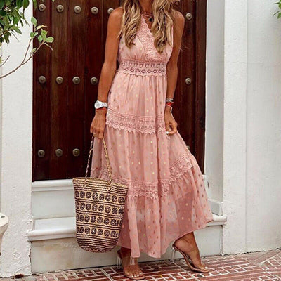 Marley - Stijlvolle Kanten Boho Maxi Jurk
