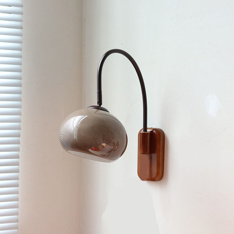 Rolen – Solid Wood Glass Globe Wall Sconce 1 Light