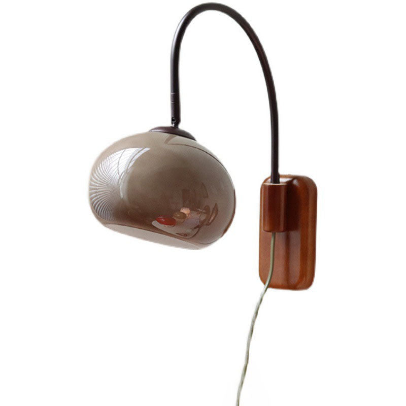 Rolen – Solid Wood Glass Globe Wall Sconce 1 Light