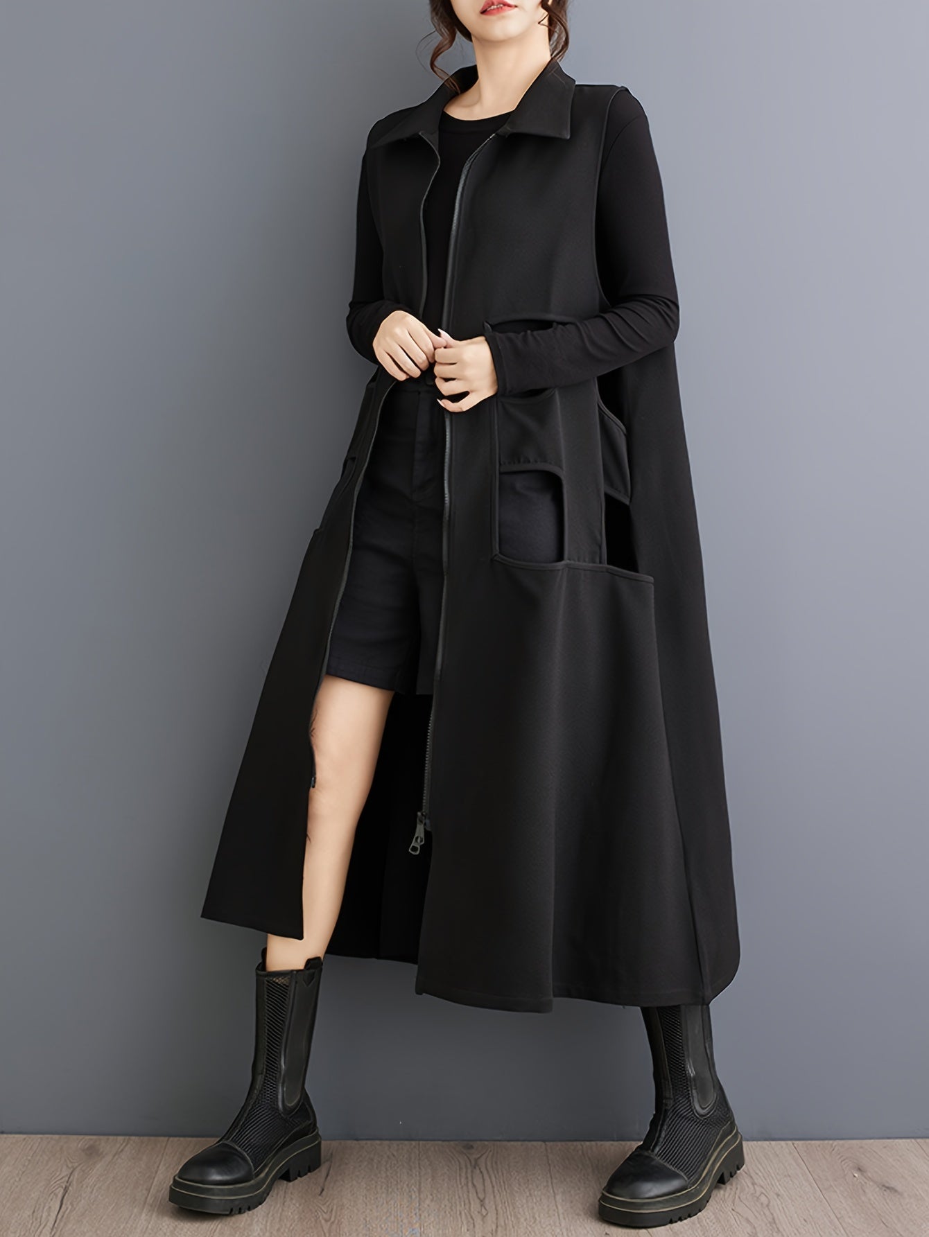 Eva | Stylish Long Sleeveless Cape with Unique Details 