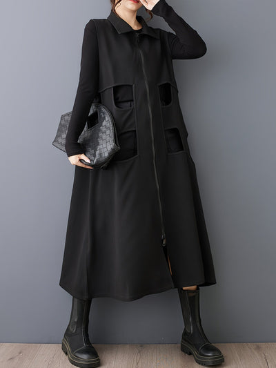 Eva | Stylish Long Sleeveless Cape with Unique Details 