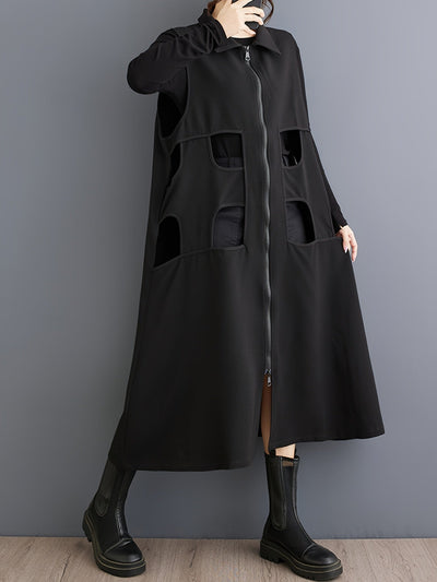 Eva | Stylish Long Sleeveless Cape with Unique Details 