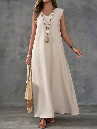 Evalynn | Mouwloze Maxi Jurk met V-Hals en Split