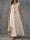 Evalynn | Mouwloze Maxi Jurk met V-Hals en Split