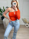 Dianne - Orange Off-Shoulder Top