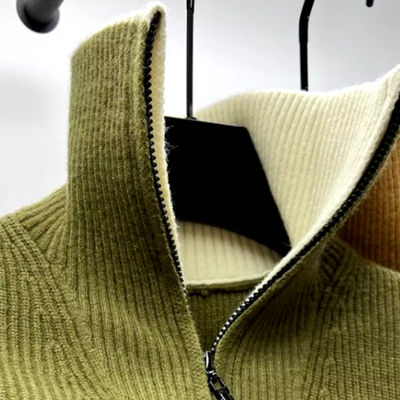 Herenoverhemd met opstaande kraag en ritssluiting - sportief en elegant