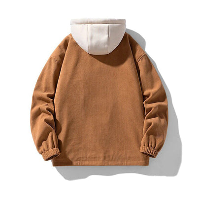 Corduroy herenjack met capuchon - Gevoerd