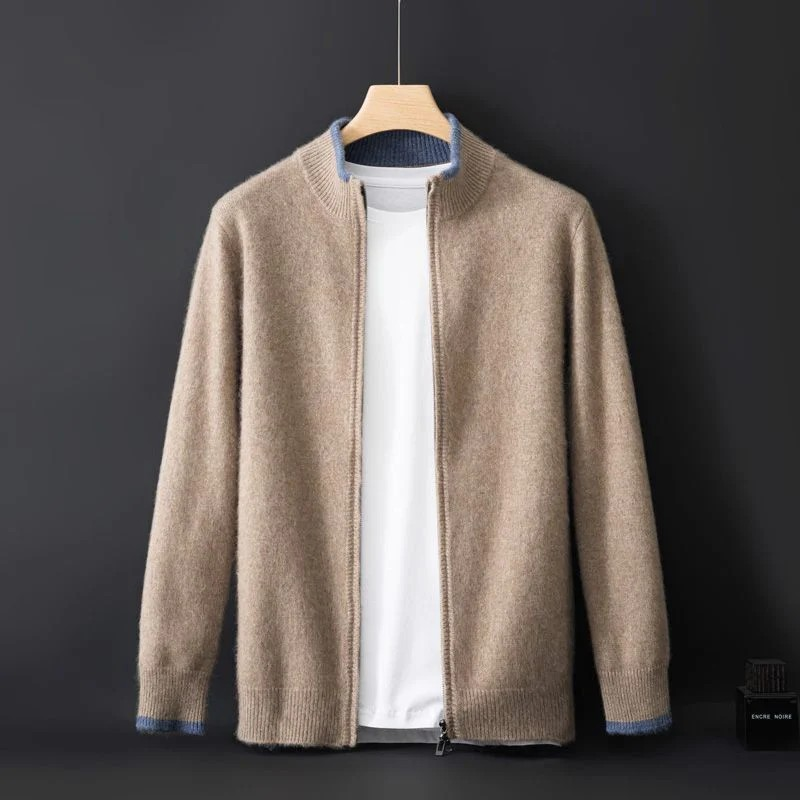 Merino - Heren wollen vest met rits