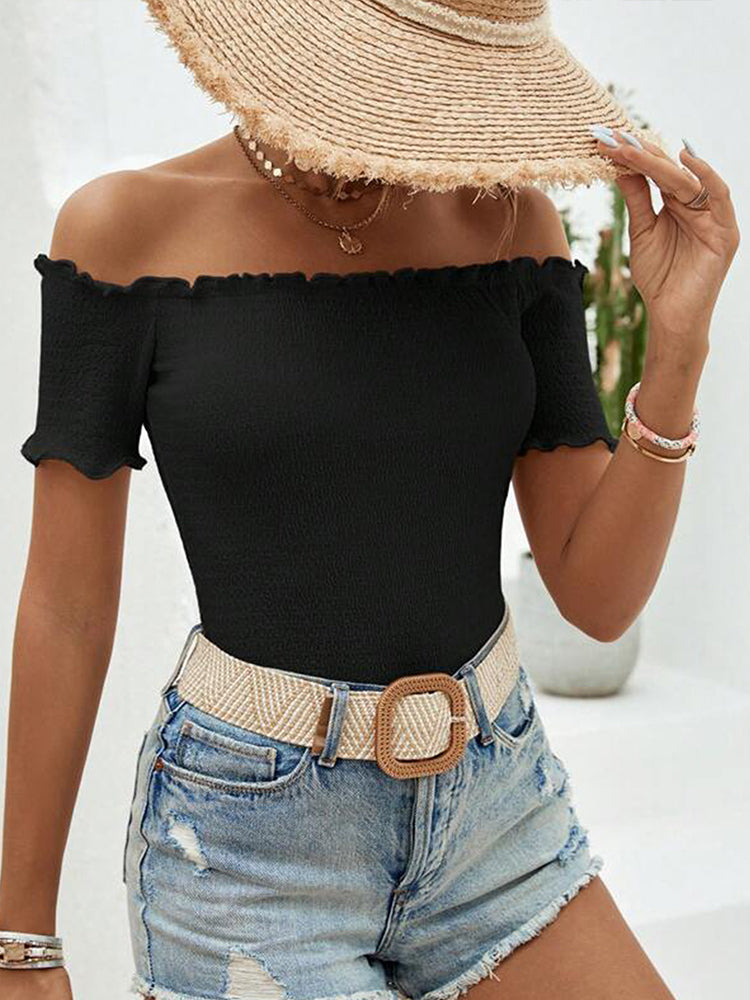 Faith | Elegant Off-Shoulder Top with Charming Ruffles