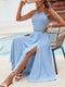 Faith | Elegante Zomerjurk met Spaghettibandjes en Puffball Details