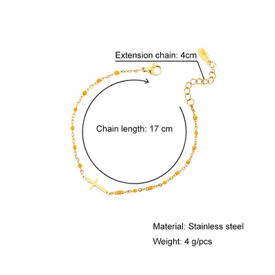 Jytte - Gold-colored Cross Bracelet