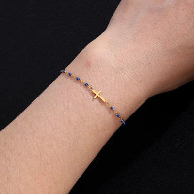 Jytte - Gold-colored Cross Bracelet