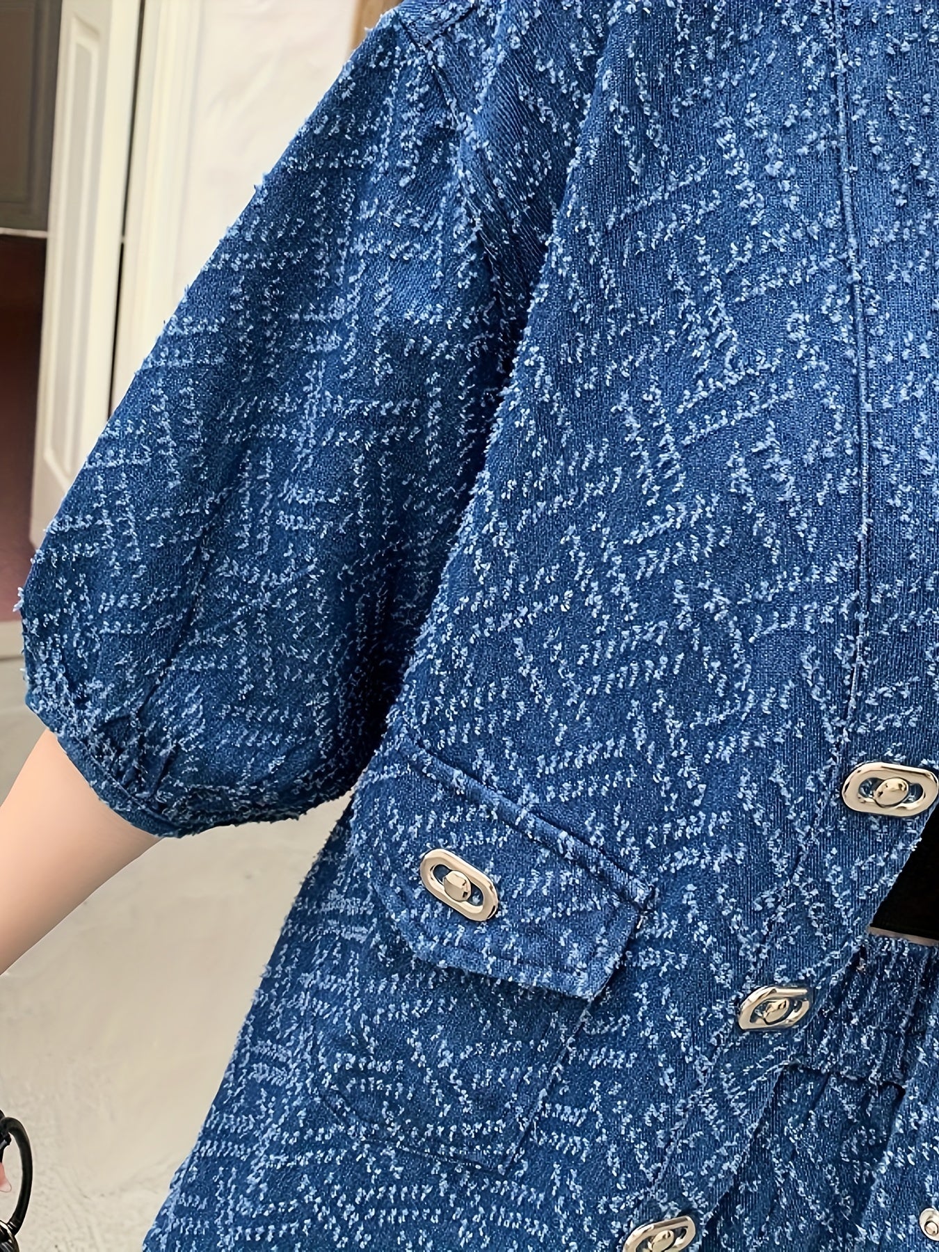 Felicity | Stylish Tweed Denim Set with Short Sleeves