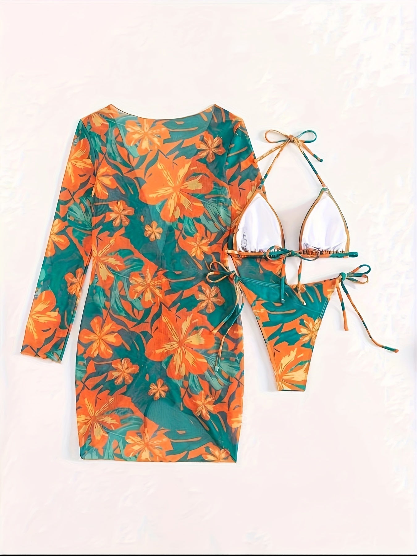 Felicity | Floral Print Long Sleeve Swimsuit 