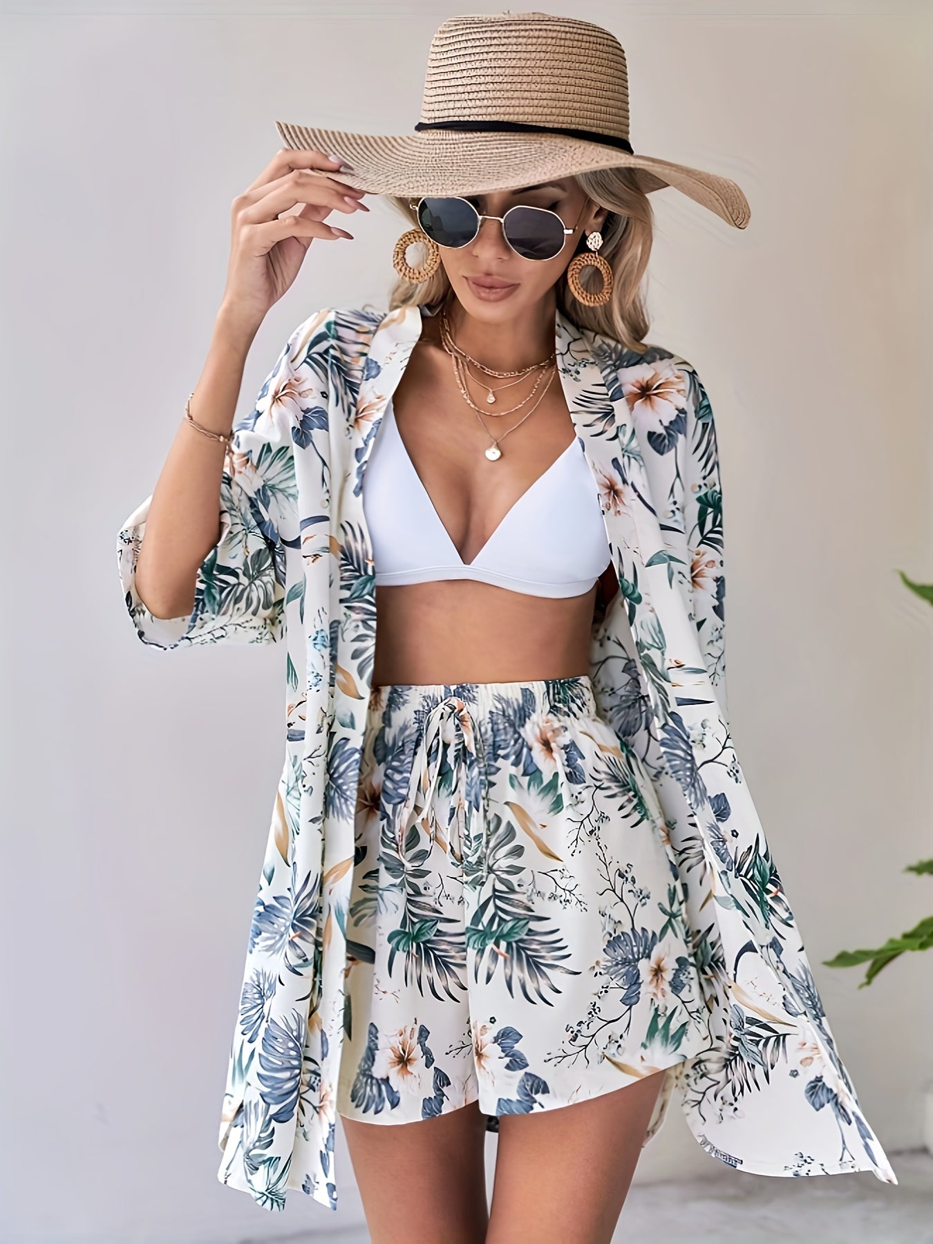 Fenna | Stijlvolle Tweedelige Set met Tropische Print