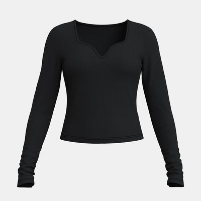 Fiona | Stijlvolle V-hals Ribgebreide Top