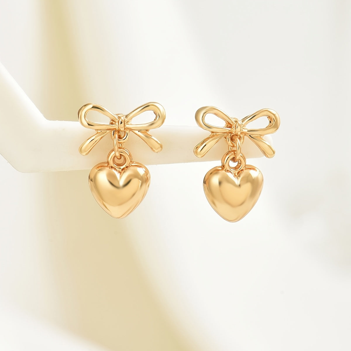 Fleur | Charming Bow &amp; Heart Earrings for a Feminine Touch 