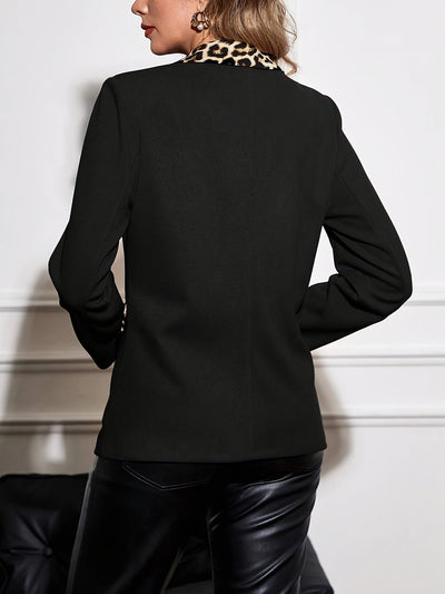 Freida | Stylish Blazer with Leopard Print Accent