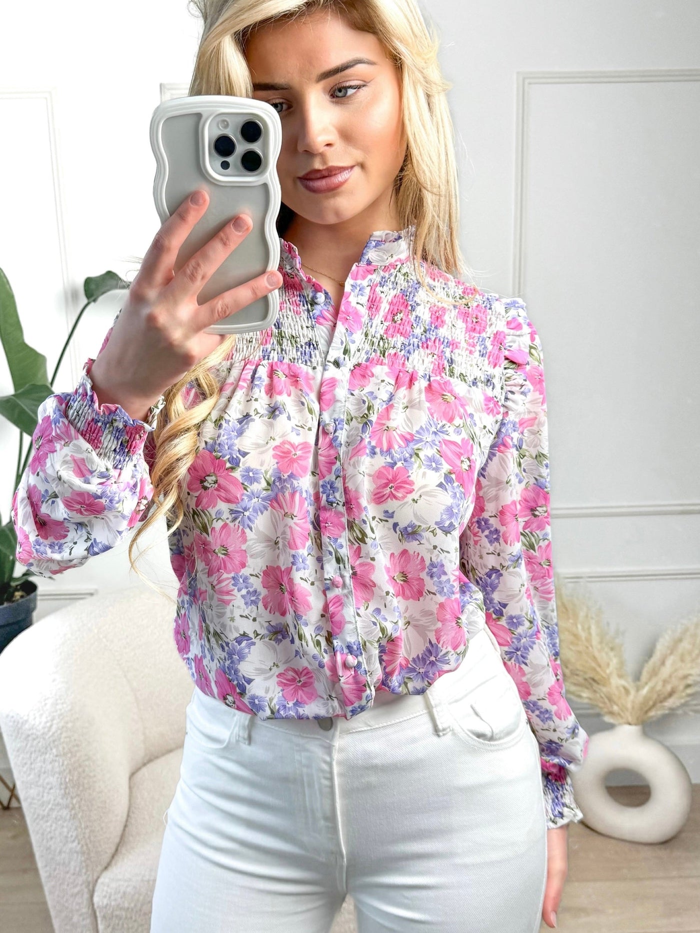 Caith - Bloom Blouse met Lange Mouwen