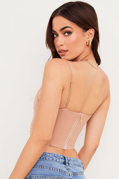 Givienne - Draped Mesh Corset