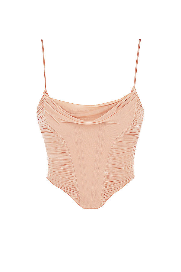 Givienne - Draped Mesh Corset