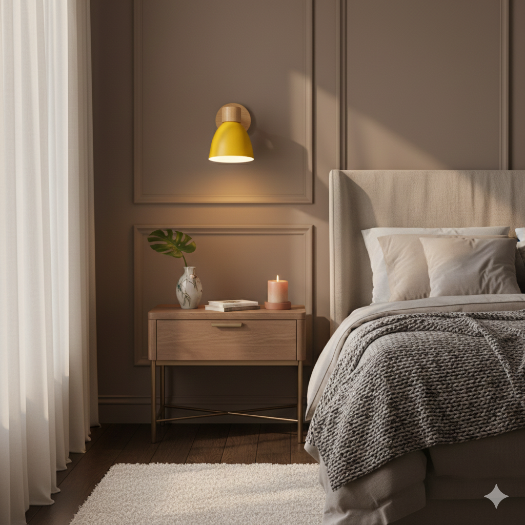 Nelvira – Minimalist Wooden Cone LED Wall Light