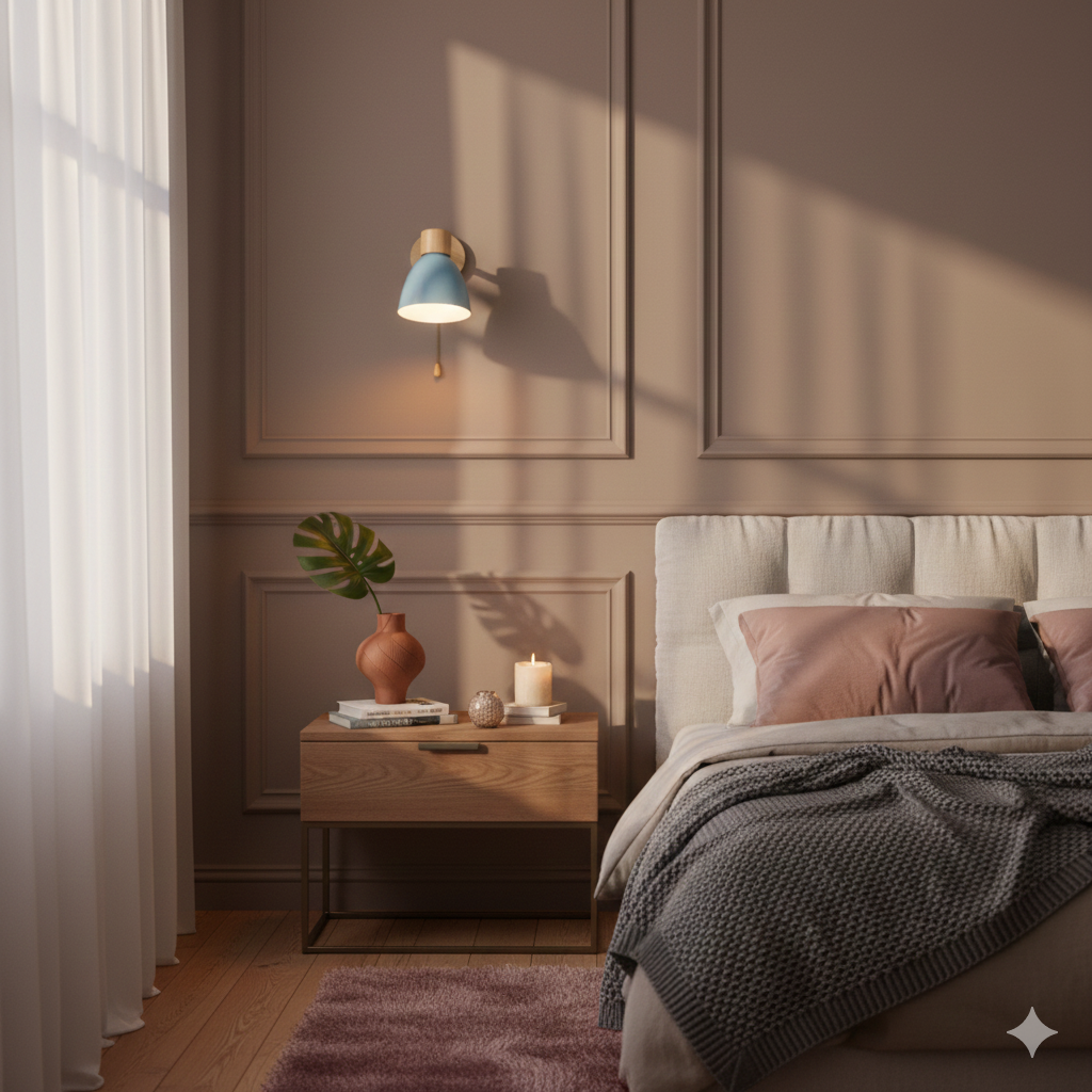 Nelvira – Minimalist Wooden Cone LED Wall Light